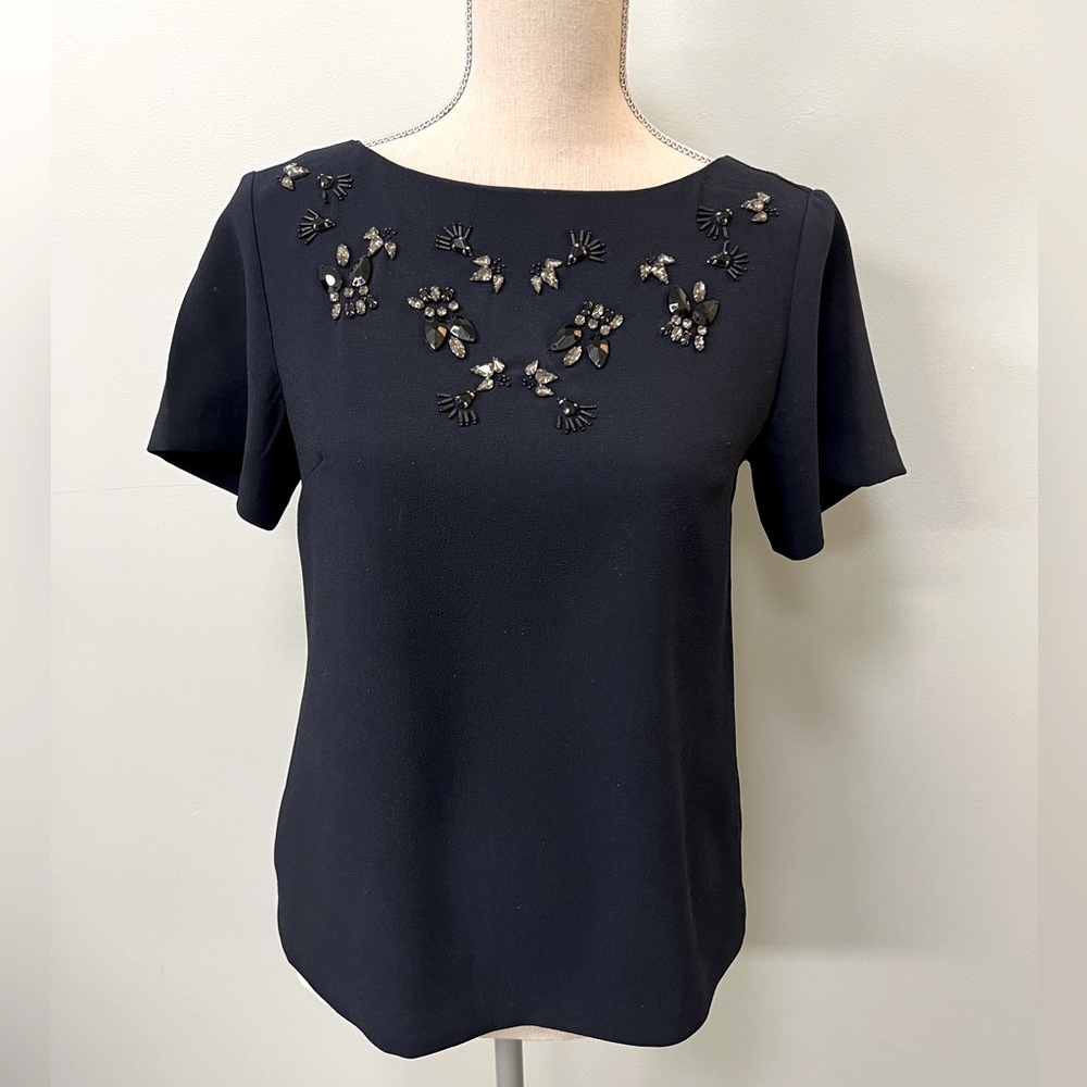 Banana republic navy beaded top size XS